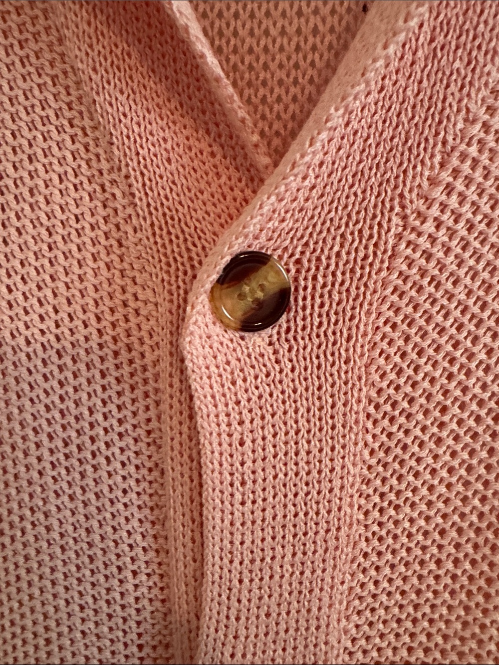 Pink Knit Button Front Cardigan - Picture 3 of 3